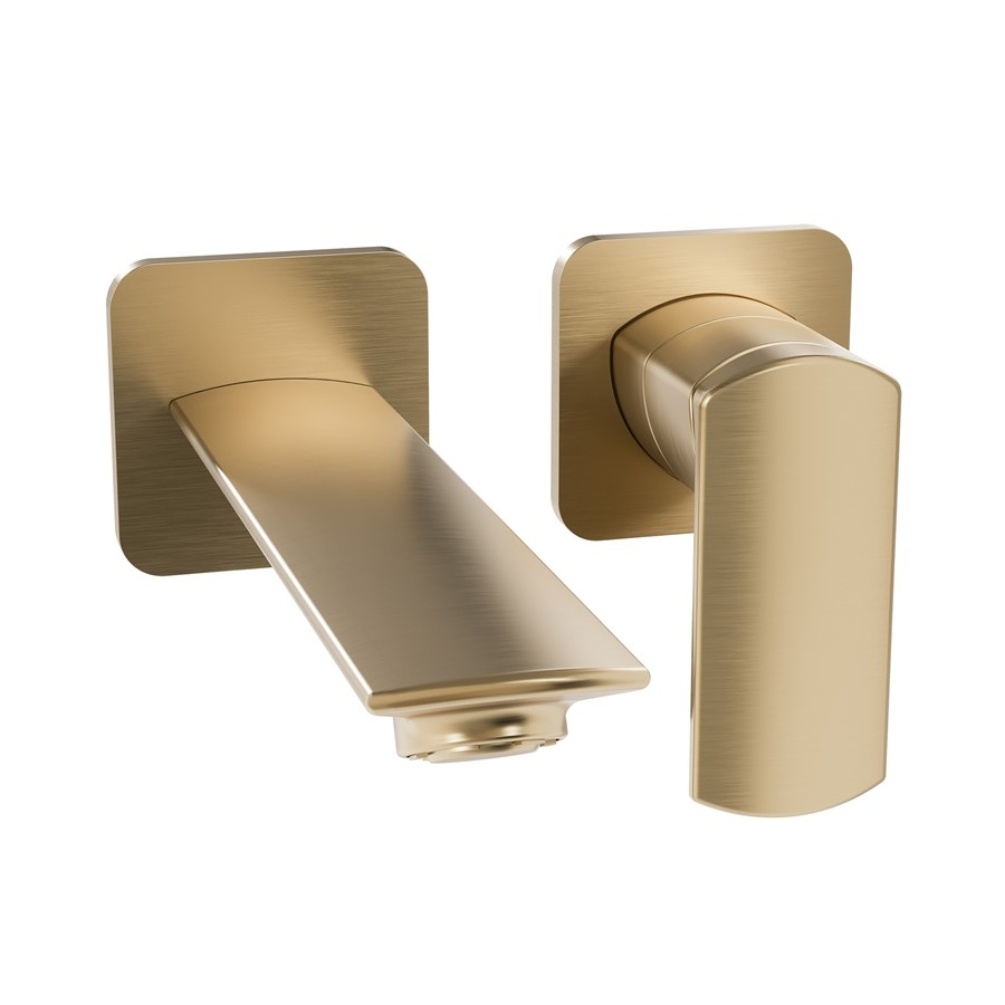 Crosswater Varda Brushed Brass Wall Mounted Basin Mixer Tap Cut Out